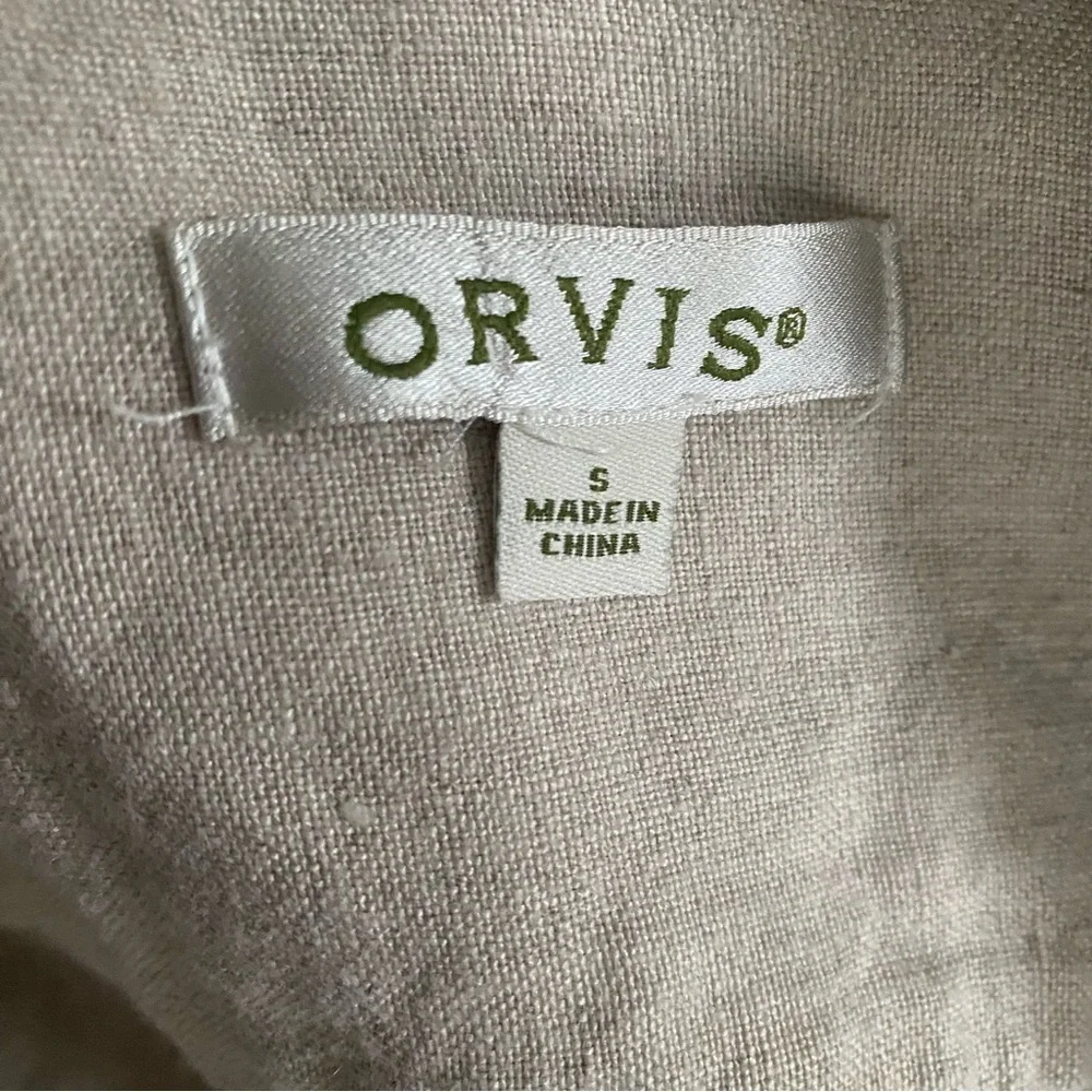 Orvis Shoreline Linen Shirt/Jacket/Shacket Tan/Neutral/Flax Women's Size Small - Picture 3 of 7